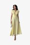 Women's Linda Fabric V Neck Sleeveless A-Line Midi Dress-Yellow - 2