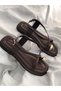 Janya Brown Cross Belted 2 cm Sandals