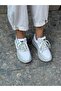 Women's Patterned Stone Detailed High-Sole Walking Shoes - 7