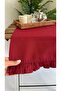 Aura Cotton Stain-Resistant Burgundy Ruffled Runner - 3
