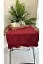 Aura Cotton Stain-Resistant Burgundy Ruffled Runner - 4