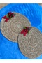 American Service Wicker Supla 4Pcs Kokinalı 35*35 Dining Table Decor - 4