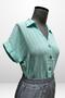Women's Polo Neck Self Patterned Linen Shirt - 2