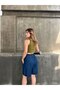 Trend Soft Textured Cord Belly Elastic High Waist Wide Leg over the Knee Shorts - 4