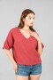 V-neck short sleeve blouse - 3