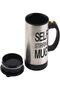 Self Stirring Mug Stainless Steel Automatic Mixing Coffee Cup with Lid, Black Handle - 3
