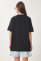 Heart Embroidered Knitted T-Shirt Lzv0018 Black - 6