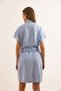 Women's Blue Marta Belted Pocket Mini Woven Shirt Dress Elb-19002503 - 6
