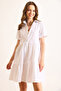Women's White Piece Mini Shirt Dress Elb-19002515 - 5
