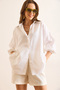 Women's White Textured Flowing Boyfriend Shirt Gml-19001380 - 3