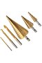 High-Speed Reaming Pagoda Sawtooth Set - 6 PC Titanium Step Drill Bit with Box - 2