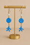Coralune – Handmade Blue Spiral and Coral Form Polymer Clay Earrings |   Chain Detailed Design - 2