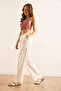 Women's White Pocket Lined Lace Detailed Palazzo Trousers Pnt-19000357 - 6