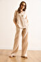 Women's Stone Muslin Button Detailed Blouse Pocket Trousers Set Tkm-19000416 - 6