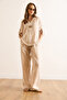 Women's Stone Muslin Button Detailed Blouse Pocket Trousers Set Tkm-19000416 - 5