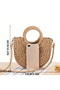 Small Size Beach Style Brown Color Straw Bag (Hook Hanger) - 4