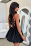 Back Tie-Up Strapless Balloon Skirt Woven Super Mini Dress - 2