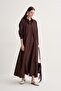 Women's Cupra Draped Cotton Zero Sleeve Dress Bitter Brown - 3