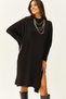 Women's Long Oversize Slit Knitwear Tunic