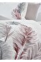 Dantele Trace Embroidered Cotton Satin Double Duvet Cover Set-White - 4