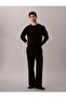 Men's Regular Fit Crew Neck Supima Cotton Knitwear Sweater - Black - 2