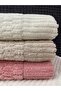 Grid 3-Piece Hand and Face Towel Set – 50X90 cm 100% Cotton, Soft Textured, Knitted Pattern. - 2