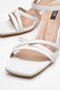 White - Multi-Strap Women's Heeled Sandals - 3