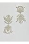 Silver Glitter Iron-On Embroidery Applique / Glitter Applique Set of 2 # 9
