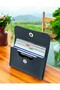 Genuine Leather Handmade Men's Card Holder Wallet - Stitched Detail - 5