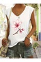 Flower Printed Women's Sleeveless Oversize T-Shirt