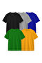 Pack of 5 Solid Colors Men’s Plain T-Shirt 100% Cotton Round Neck Short Sleeve Breathable GSM-190