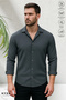 Men's Crepe Fabric Striped Lycra Seasonal Long Sleeve Shirt
