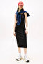 TJW STRAPPY BADGE RIB MIDI DRESS