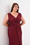 Sleeveless Wrap Skirt Sequin Evening Dress - 4