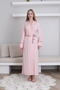 Women's Salmon Shawl Collar Special Design Lace Detailed Cotton Stretchy Dressing Gown - 5