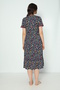 Women's Cotton Modal Fabric Button Detail Patterned Stylish Dress 7837 - 8