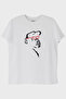 Primate with Glasses Minimal Design Printed White T-Shirt