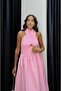 Pink Criss Tie-Detail Halter Dress - 6