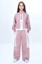 Girl's 2 Thread Half Zipper Garnished Tracksuit Set 100% Cotton Comfortable Fit - 4