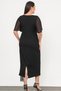 Women's Plus Size Heart Collar Chiffon Piece Stone Accessory Detail Pencil Stretchy Woven Evening Dress - 8