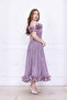 Chiffon Midi Dress with Ruffle Detail - Dried Rose - 5