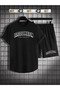 Men's Black 2-Piece Oval Suit T-Shirt & Shorts Combed Cotton Brooklyn Print
