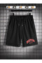 Men's Black 2-Piece Oval Suit T-Shirt & Shorts Combed Cotton Fabric Boston Red Print - 3