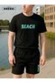 Orki Beach Men's Summer Blackt-Shirt & Shorts Set - 4