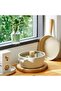 Fika,Cooking Pot,24cm,integrated handle,Glass lid with wood Knope,Suitable all Stove kind,Sand Color - 8