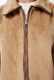 Women's Biscuit Brown Double Sided Polo Collar Jacket Kt00015 - 4