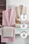 Crystal Dream Jacquard 6 Piece Family Bathrobe Set - Beige - Powder