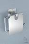 Silver Toilet Paper Holder with Adhesive Stainless Cover/ Toilet WC Paper Holder with Cover - 3