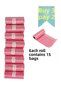 Cat Dog Poop Garbage Bag Stool Bag Pink 8 Rolls (120 pieces)
