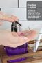 Glass Liquid Soap Dispenser Set with Wooden Stand - Liquid Soap Bottle Toothbrush Holder Bathroom Set Transparent 550 ml - 3